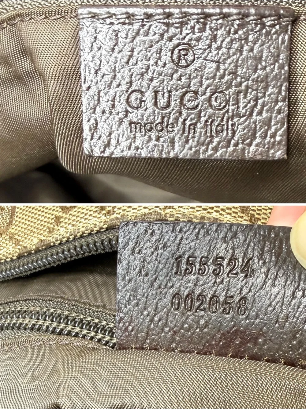 Gucci authentic tote bag brown monogram canvas diaper bag red green handles